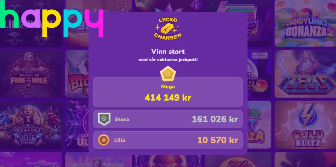 Stora jackpotten på HappyCasino