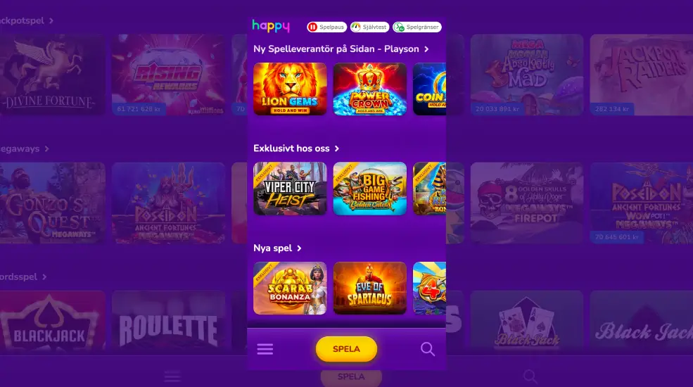 Spela mobilslots på HappyCasino
