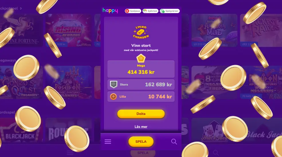Bonusar i mobilcasinot HappyCasino
